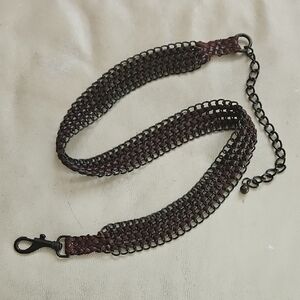 Stylish Brown Leather Chainmail Belt
